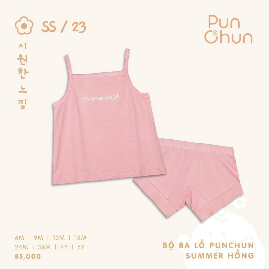 Punchun Bộ hai dây Summer cho bé gái quần + áo