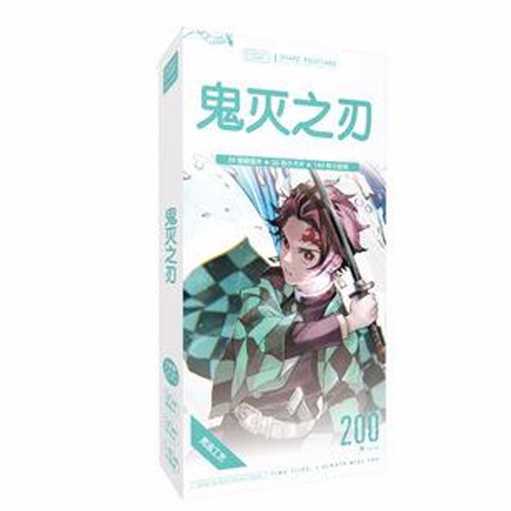 Postcard Kimetsu No Yaiba Thanh Gươm Diệt Quỷ hộp ảnh có sticker lomo bưu thiếp