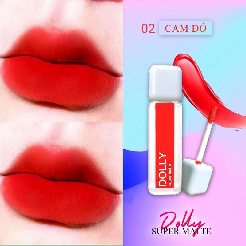 "CAM ĐỎ 02 " SON DOLLY SUPER MATTE HOT TREND 2021. | BigBuy360 - bigbuy360.vn