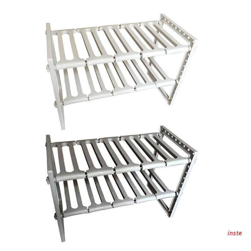 Kệ Đựng Đồ Dùng 2 Tầng Mở Rộng Gắn Dưới Bồn Rửa Chén Nhà Bếp Tiện Dụng