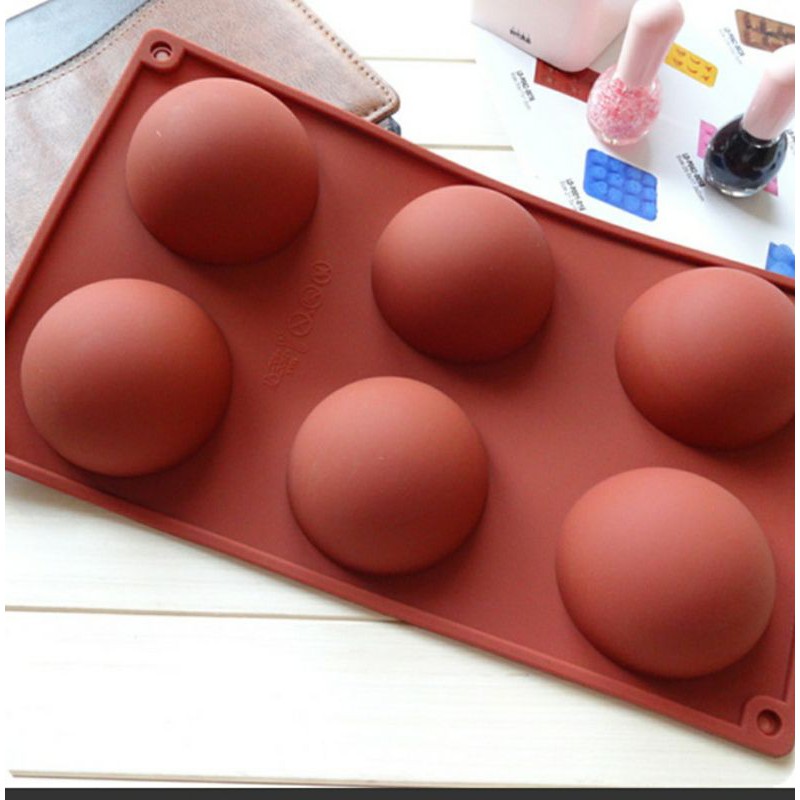khuôn silicon bán cầu 8cm