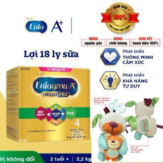 Sữa bột Enfagrow A+ 4 hộp 2.2kg Tặng bộ đồ chơi cho bé