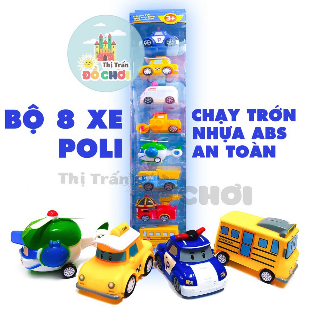 [G08] Bộ xe đồ chơi mô hình robocar poli chạy trớn nhựa cho bé trai - Thị trấn đồ chơi S020