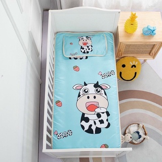 chiếu lụa kèm gối bông cho bé