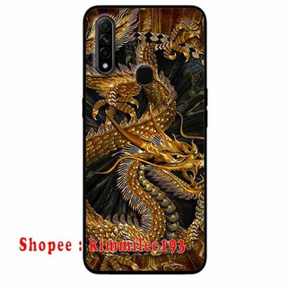 Ốp Lưng Dành Cho Oppo A31 2020, A8 2020 mẫu Rồng Nền Đen
