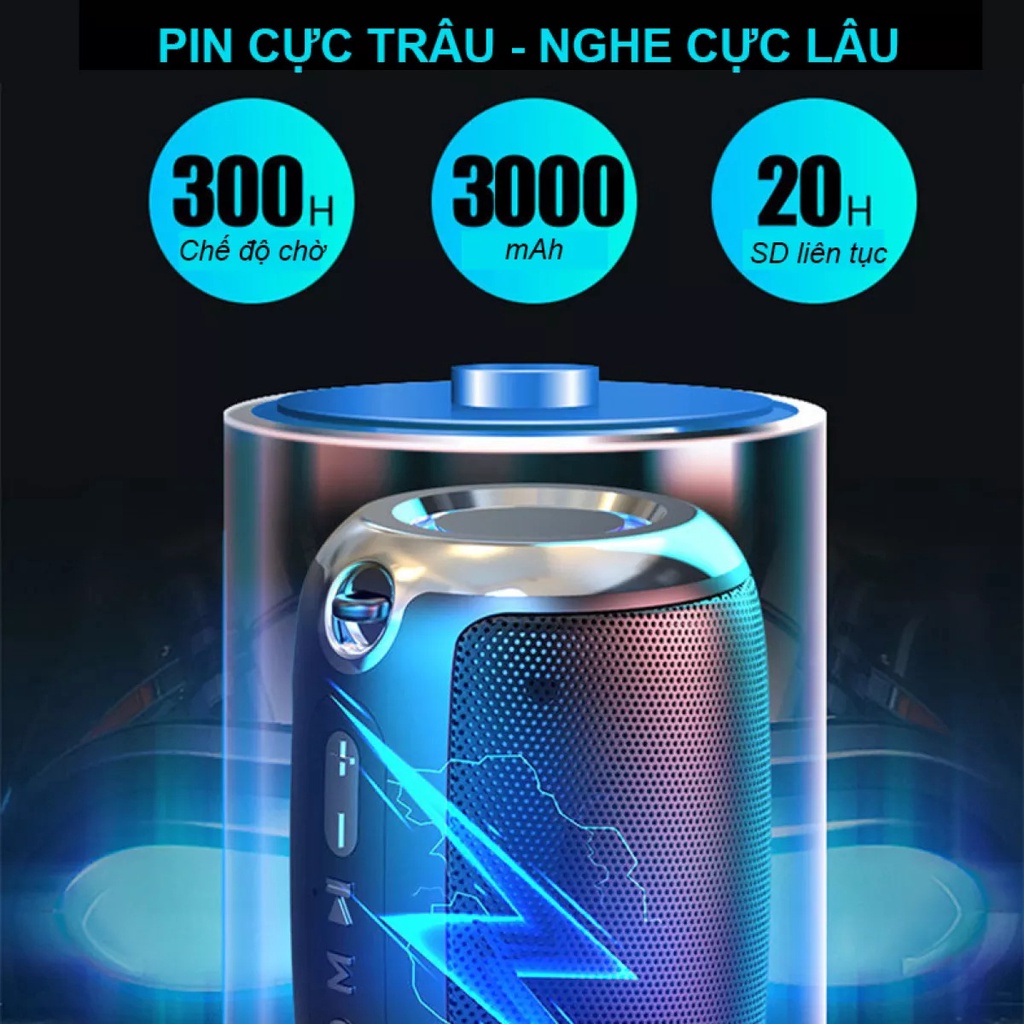 Loa bluetooth mini bass mạnh Smart Bass S1 có đèn led RGB Loa máy tính nghe nhạc hát karaoke Không dây Giá rẻ Pin trâu