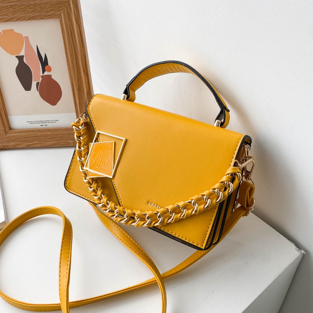 Túi đeo chéo IELGY da PU phối khóa thời trang dành cho nữ