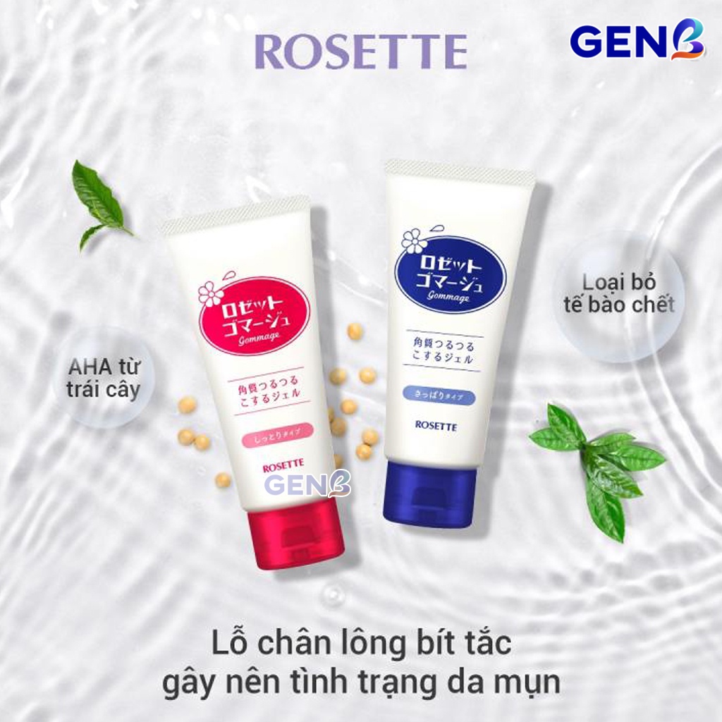 Tẩy Tế Bào Chết Da Mặt Rosette Peeling Gel NHẬT 120g Hồng Xanh - Gel Tẩy Da Chết Mặt Rosette CHÍNH HÃNG GENB