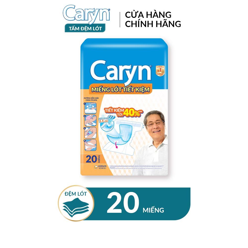 Tấm đệm lót Caryn siêu thấm giúp chống trào với công nghệ kháng khuẩn ngăn ngừa vi khuẩn và kiểm soát mùi hiệu quả