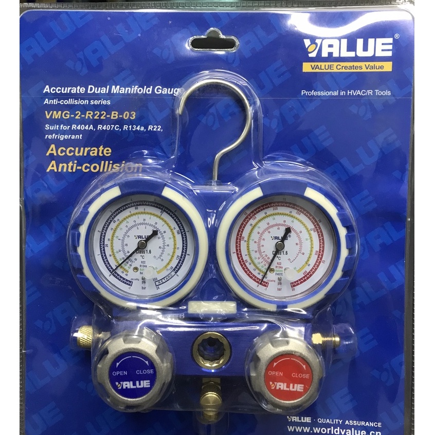Đồng Hồ Gas Đôi Cao Áp, Hạ Áp VALUE Model VMG-2-R22-B