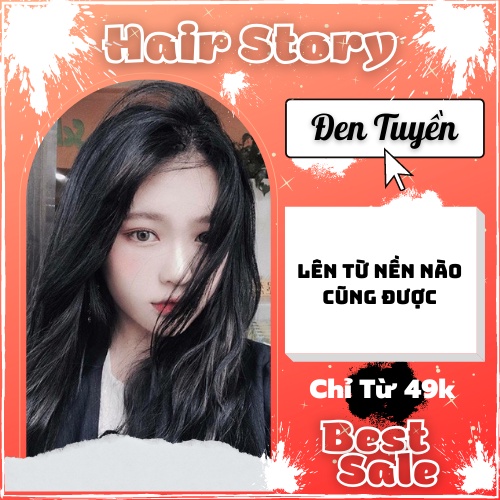 Thuốc Nhuộm Tóc Màu Đen Tuyền Không Tẩy | Hair Story,Hair Story