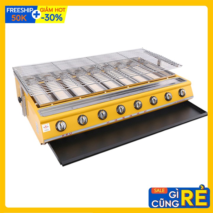 Bếp nướng hải sản bằng gas, nướng thịt bbq 8 đầu đốt loại lớn ETON ET-K288