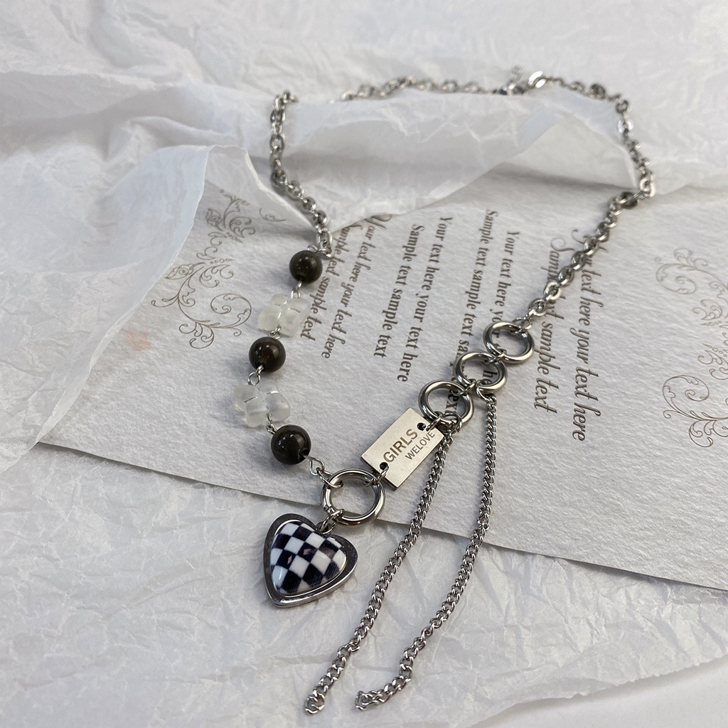 Vòng Cổ  MAYEBE LAVEND kẻ sọc màu trắng đen phong cách hiphop thời trang Hàn Quốc cho nam nữ