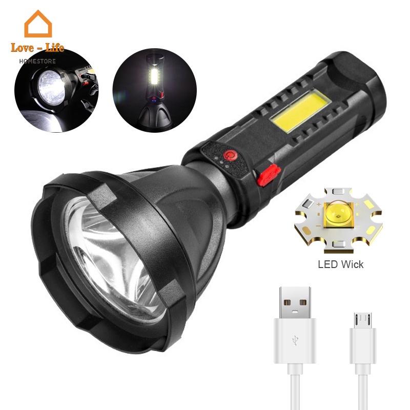 Đèn Pin LED Cầm Tay Chống Thấm Nước Với 3 Chế Độ Sáng Có Thể Điều Chỉnh Và Sạc USB