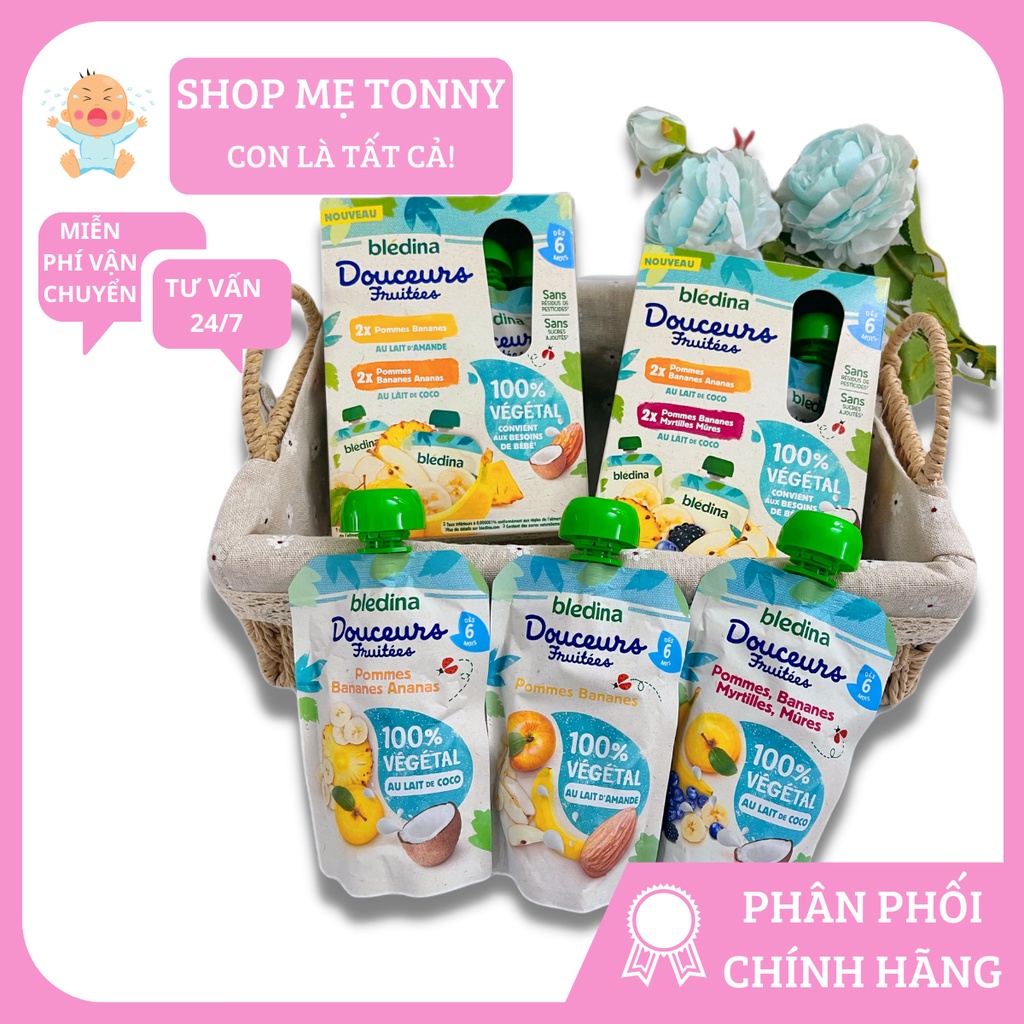 Kem sữa dừa - Kem hạnh nhân trái cây Bledina túi 90gram