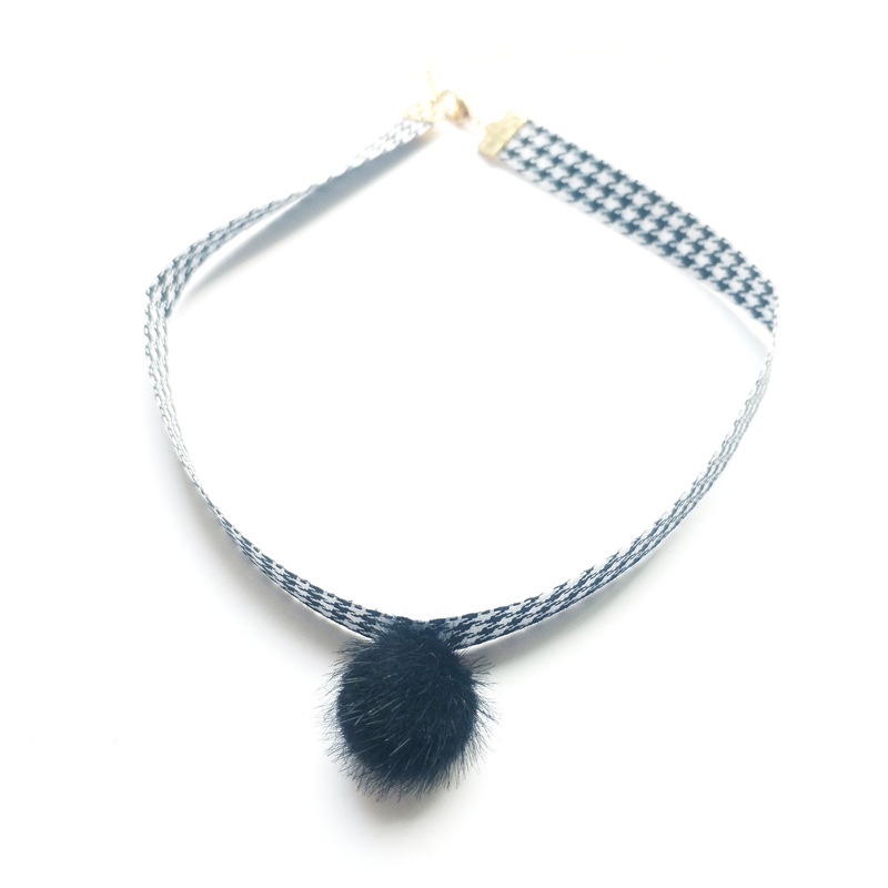 Vòng Cổ choker Nữ Ngắn choker Vải Đen Cổ Điển