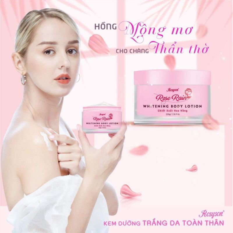 kem dưỡng trắng (chống nắng) da toàn thân cao cấp hương hoa hồng