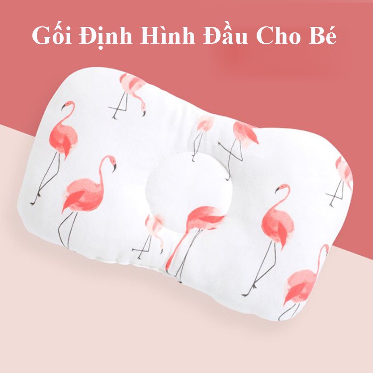 Gối lõm chống méo đầu cho bé sơ sinh 100% vải coton cao cấp