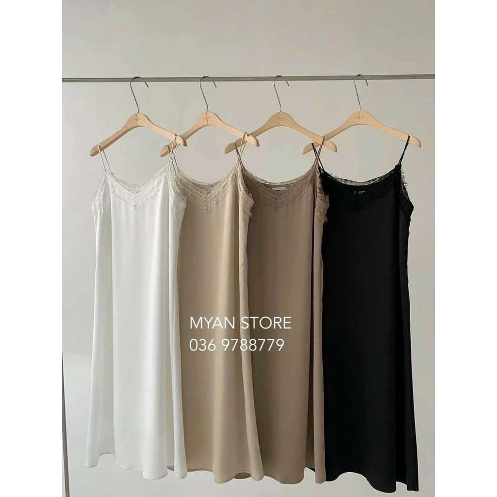 Váy lụa 2 dây phối ren siu hot | BigBuy360 - bigbuy360.vn