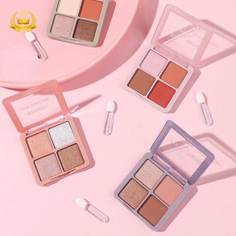Bộ 4 Bảng Phấn Mắt Màu Lì Trang Điểm Xinh Xắn