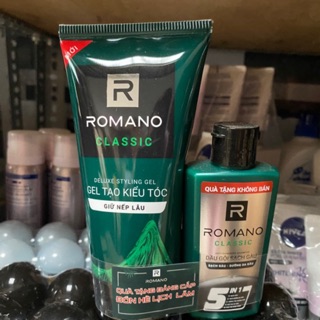 Gell tạo kiểu tóc giữ nếp lâu Romano 150g tặng kèm dầu gội