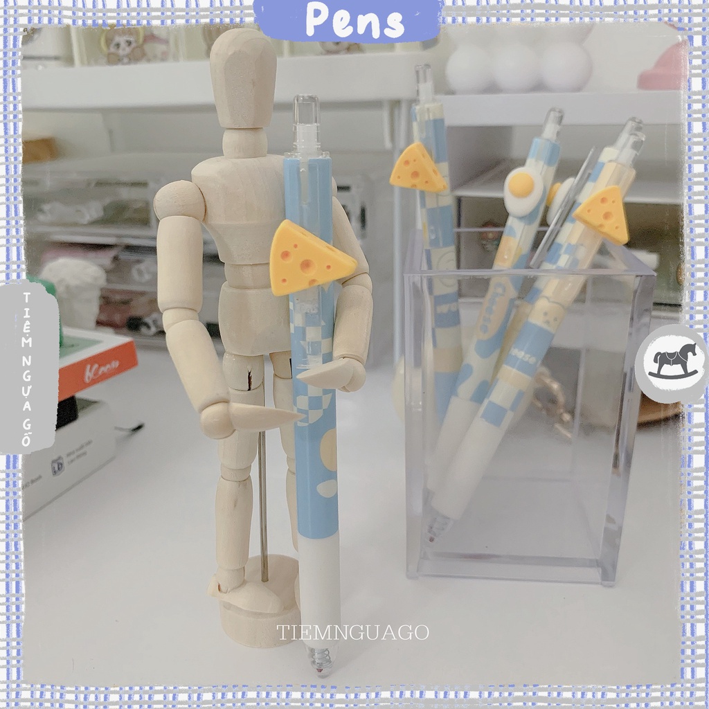 Bút Gel Đen UMEI Cheese & Egg Ngòi 0.5mm - Lẻ 1 cây - Tiệm Ngựa Gỗ