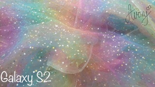 Vải lưới Galaxy trăng sao may scrunchies