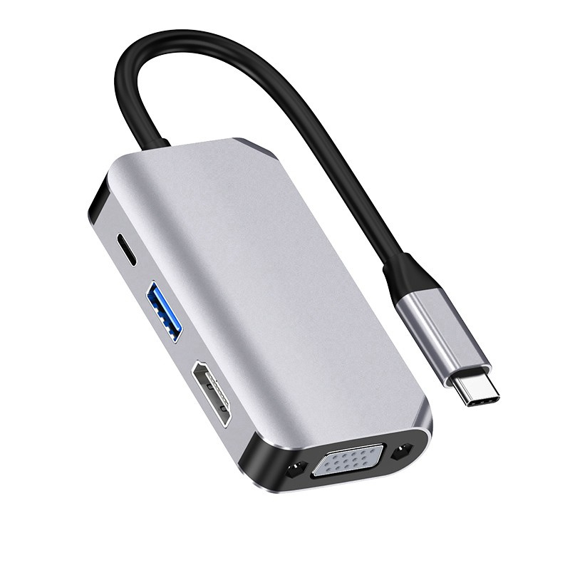 Type C 4 in 1 to HDMI Multiport Adapter Compatible HDMI+USB3.0+VGA