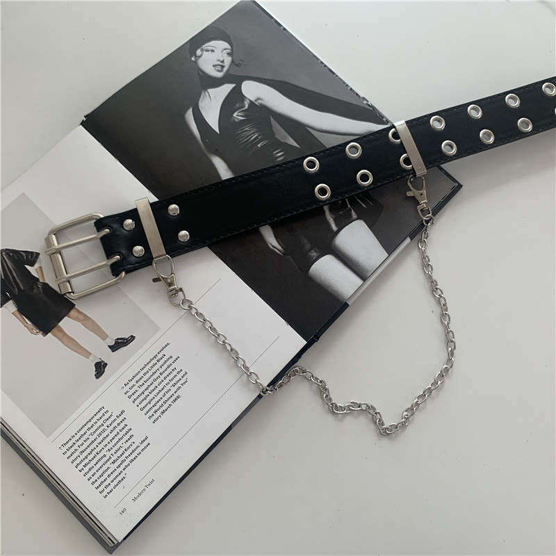 Dây nịt phối hai hàng nút phong cách retro cổ điển cá tính