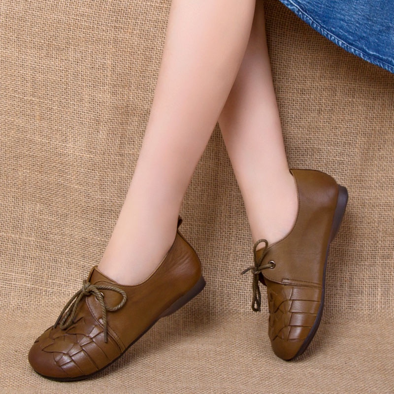 Giày Da Mũi Tròn Phong Cách Retro Anh Quốc Thời Trang Mùa Thu Dành Cho Nữ 2022