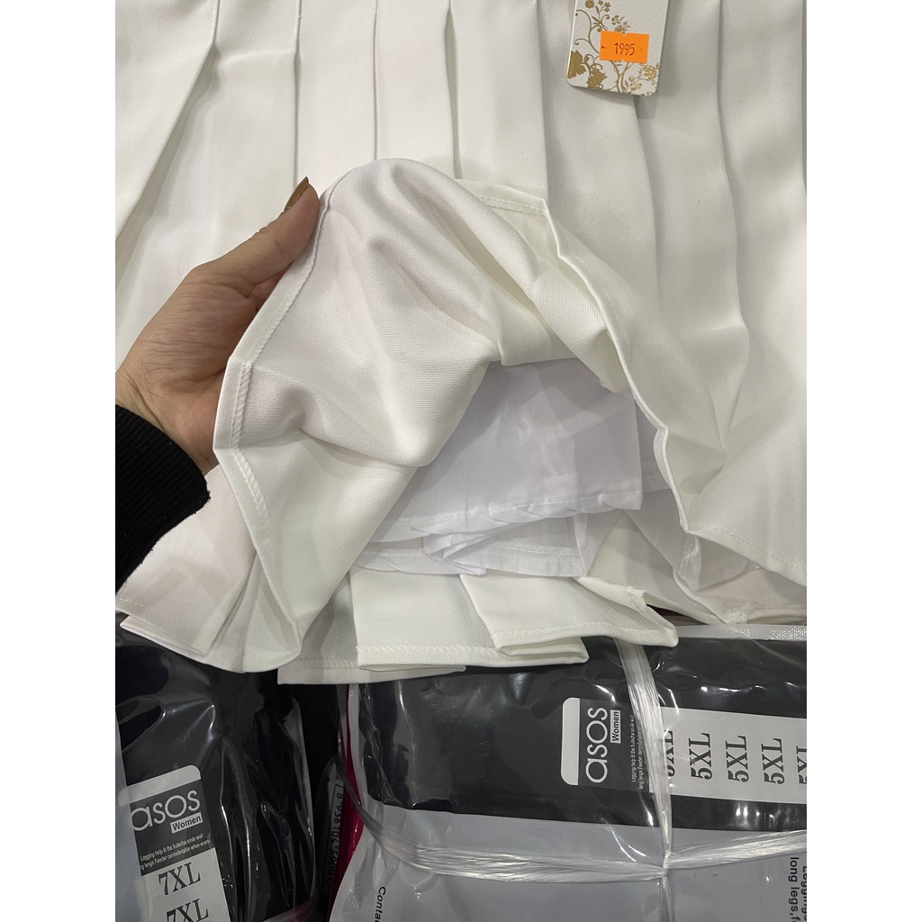 Chân váy xếp li bigsize có quần trong ( hàng bán shop 55-90kg) MS1995