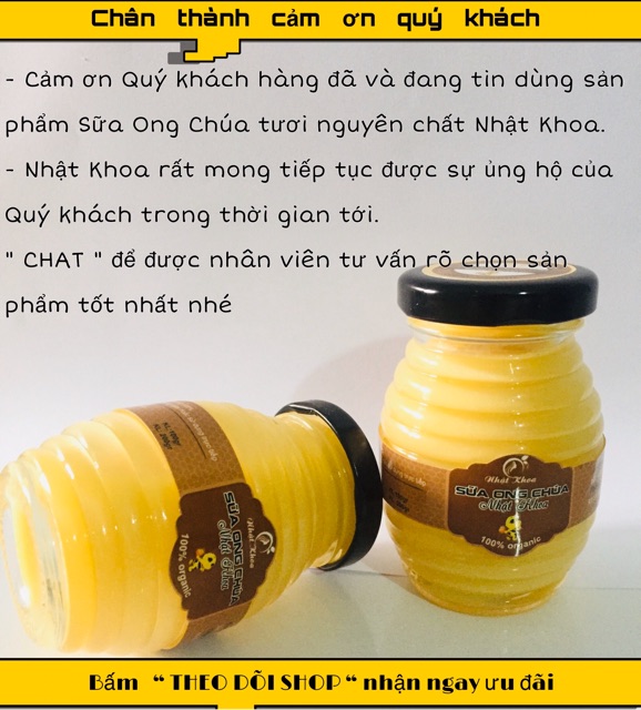 Sữa ong chúa tươi 100% đạt ATTP tặng kèm cọ mềm