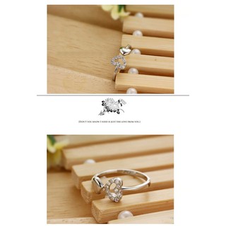 Nhẫn Free size trái tim đôi Bạc 925 DanKo183