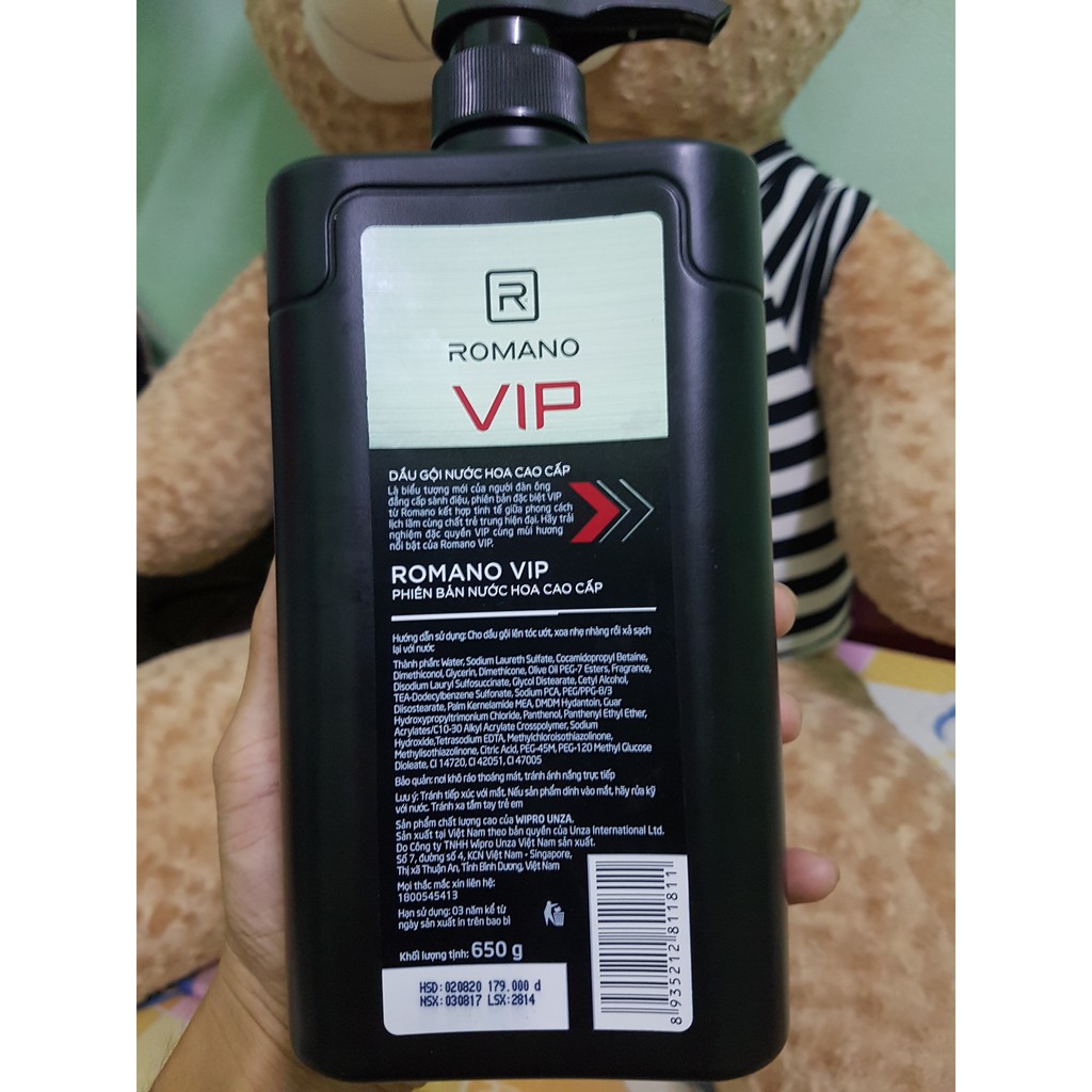 Dầu Gội / Sữa Tắm Romano VIP 650g