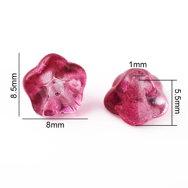 Set 100 Hạt Nhựa Mạ Điện 8.5x8x5.5mm 1mm Chuyên Dụng Làm Trang Sức
