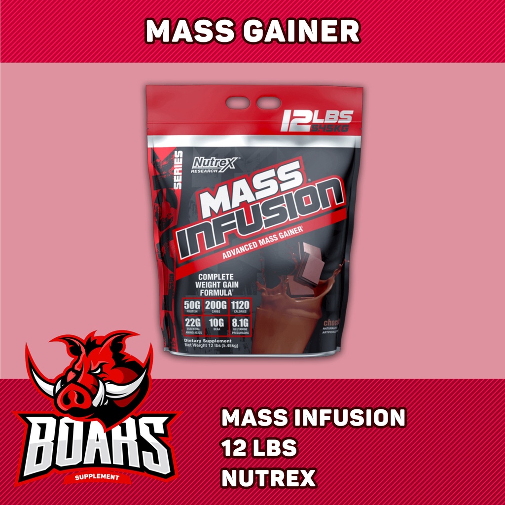 NUTREX MASS INFUSION - MASS TĂNG CÂN, DINH DƯỠNG DÀNH CHO NGƯỜI GẦY (12 LBS)