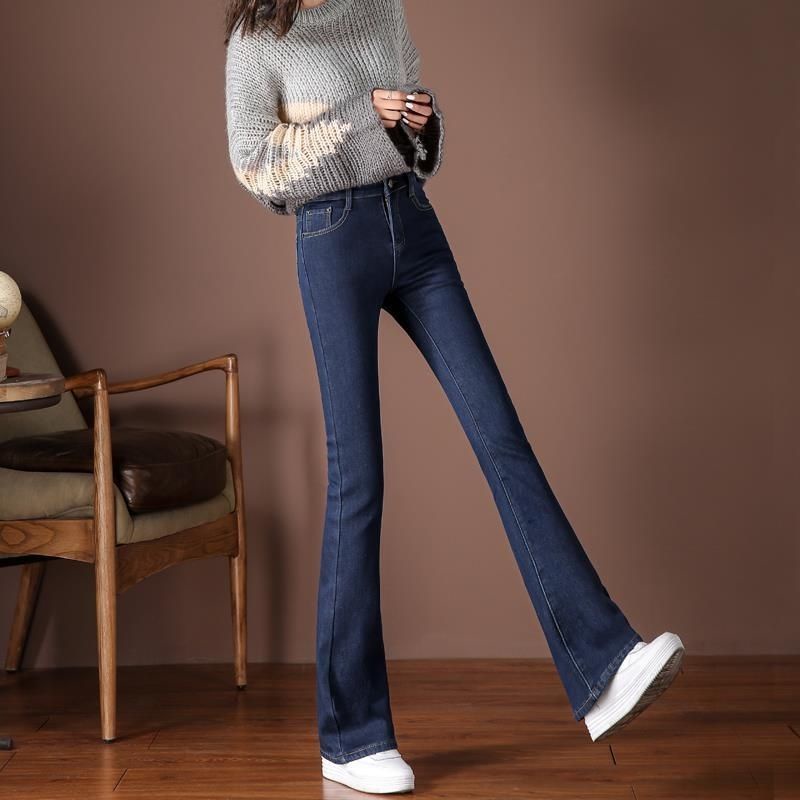 Quần Jeans Ống Loe Lưng Cao Co Giãn Mẫu Mới 2022 Thời Trang Cho Nữ