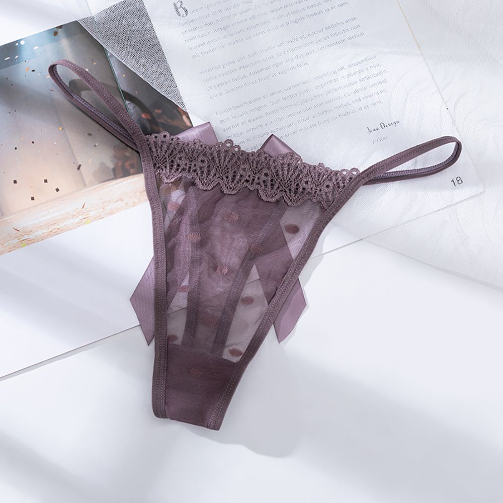 Quần lót vải lưới mềm mại không đường may đính nơ nhiều màu tùy chọn quyến rũ cho nữ