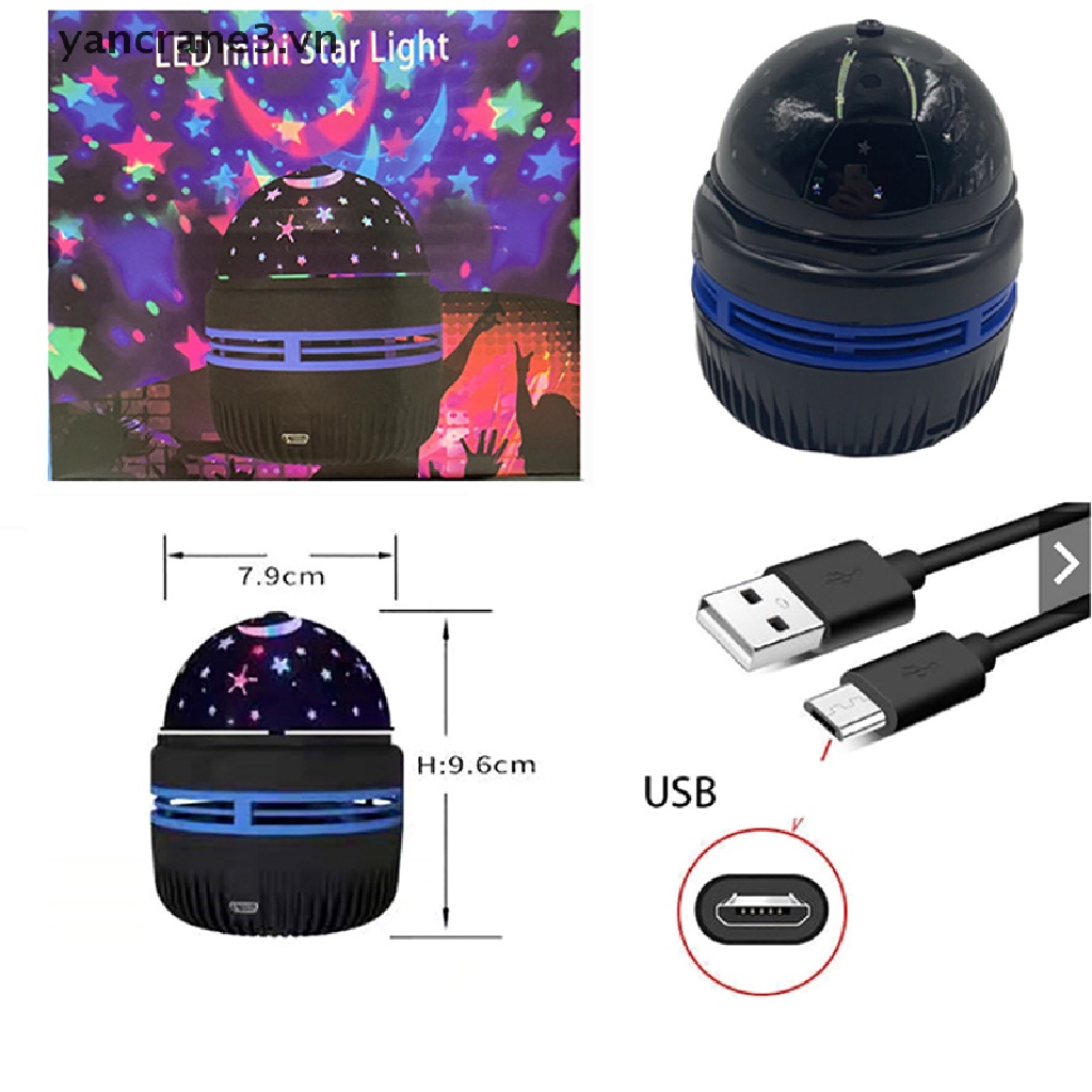 Đèn Led Usb RGB Xoay Tròn Tạo Hiệu Ứng Biểu Tượng DJ Disco Cho Xe Hơi
