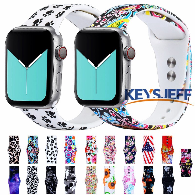 Dây Đeo Thay Thế 45mm 41mm 44mm 40mm Không Phai Họa Tiết Cho iwatch Band 81023