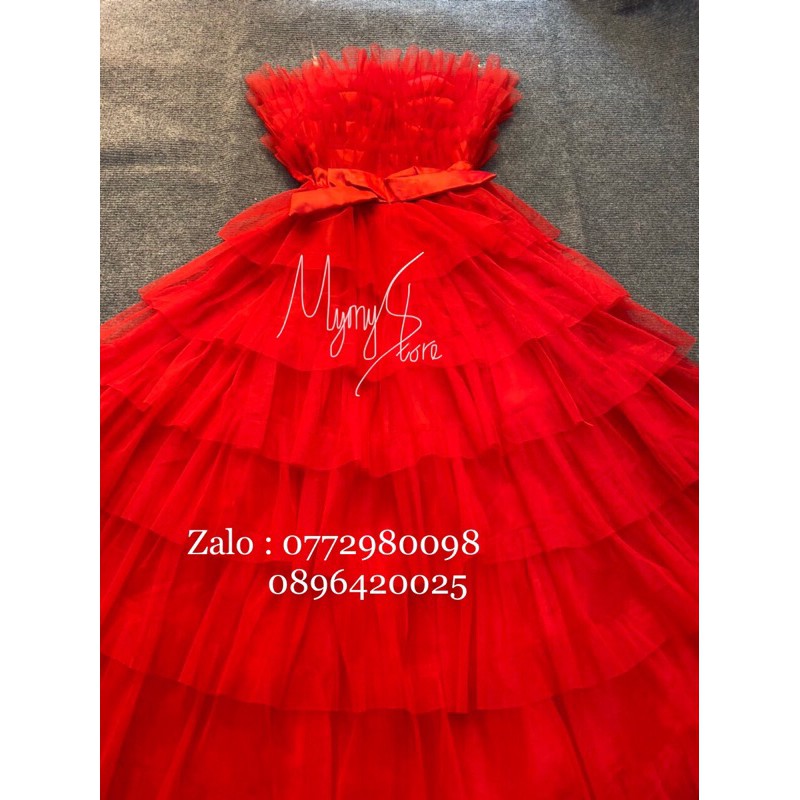 Đầm maxi dự tiệc cúp ngực xếp tầng TRIPBLE T DRESS - Size M/L (kèm ảnh/video thật) MS270V