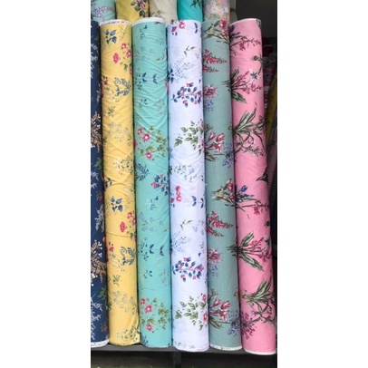 VẢI COTTON LỤA HÀN chính phẩm mẫu hoa