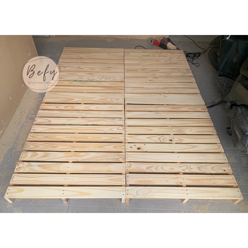 Giường Pallet Mặt Khít Gỗ Thông Mới 100% / Giường Pallet Gỗ Thông Gấp Gọn - BEFY