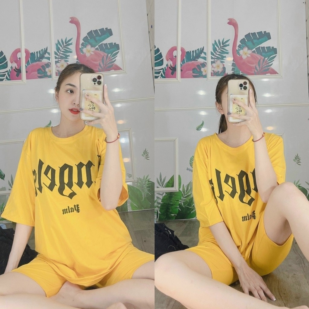 Đồ bộ mặc nhà nữ lửng ngố big size thun cotton set ngủ bigsize đẹp dễ thương đi chơi thể thao trung niên ESHOP AD09