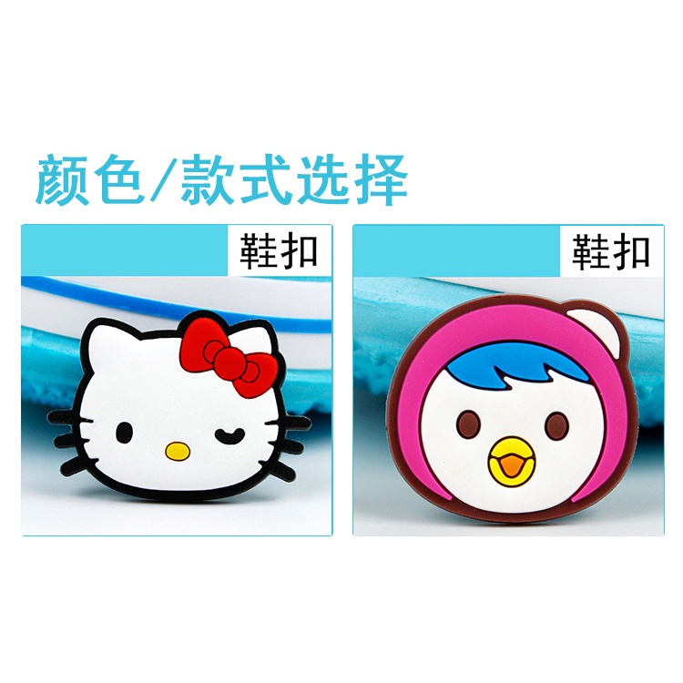Dép Crocs Hình Doraemon / Ếch / Pikachu / Gấu Jibitz Charm Hello Kitty Dễ Thương Trang Trí Cho Nữ