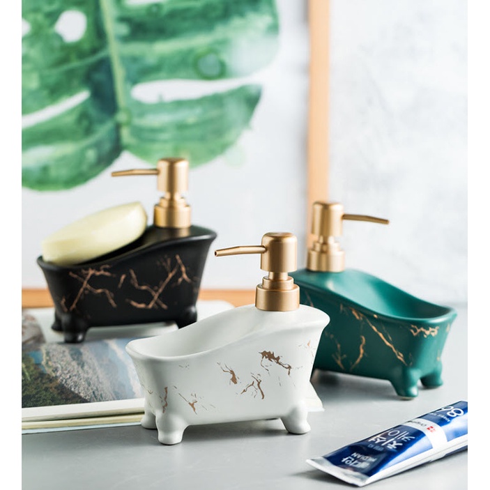 Bình đựng xà bông rửa tay sữa tắm dầu gội gốm sứ 350ml ZIXIN ZANE25