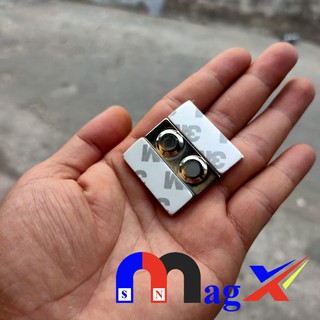 Nam Châm Cài Áo 2 Nút, KT 35x13mm, Nam Châm Gắn Biển Tên Nhân Viên