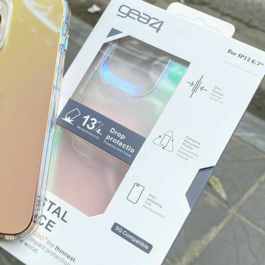 Ốp Lưng Kính Viền Mềm Đổi Màu Sắc Iphone 14 pro max/14 pro/14 max/13 pro max/13/13 pro/12 Pro/12 Pro Max Hàng Hãng GEAR4