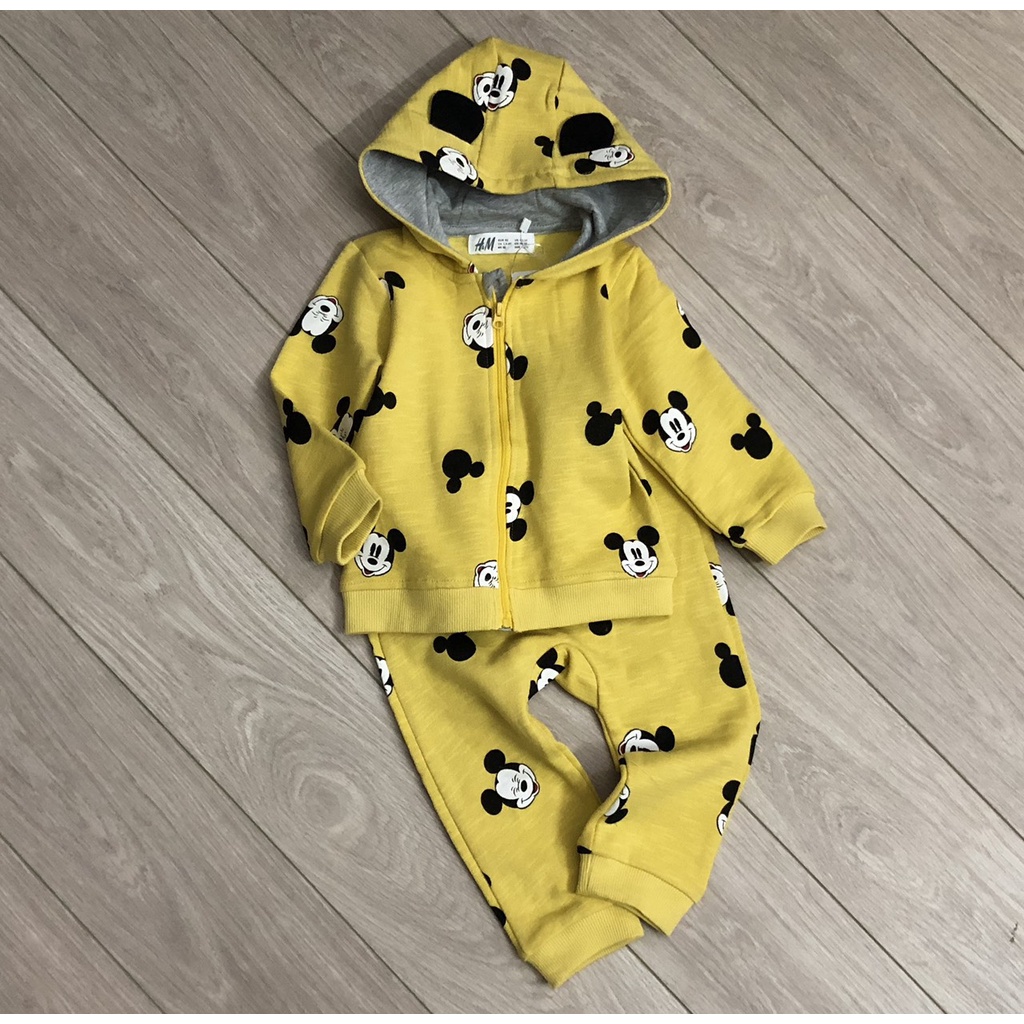 Bộ dài tay bé gái - Bộ khoác nỉ Mickey HM cho bé trai bé gái size 1-6t