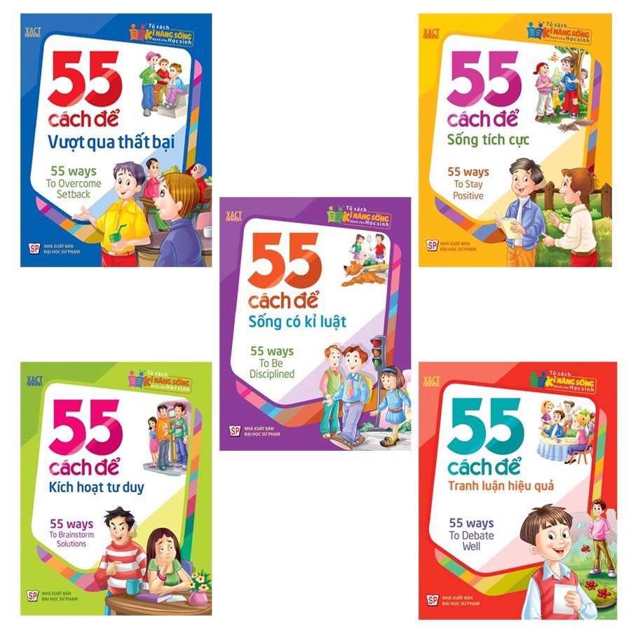 Sách: Combo 5 Cuốn Kỹ Năng 55 Cách Vượt Qua Thất Bại + Tích Cực +  Có Kỷ Luật + Tư Duy + Tranh Luận Hiệu Quả